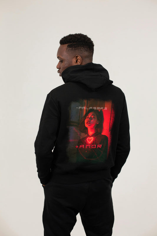 Buzo con capota “-palabras +amor” | Edición Zarator